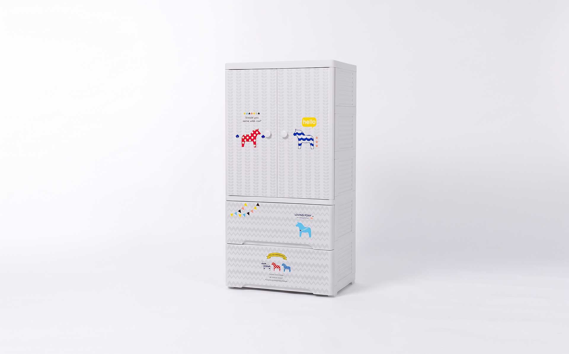 Modular Kids Storage Mold | Colorful Plastic Drawer Wardrobe for Clothes & Toys with Child-Safe Design