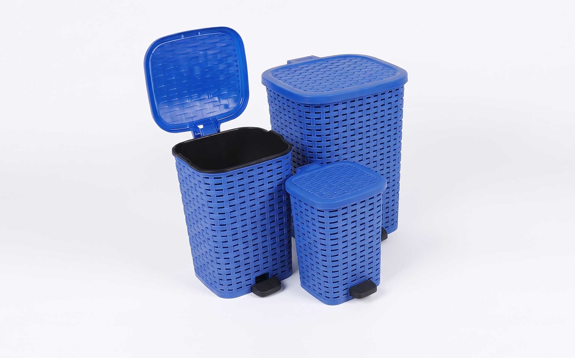 Rattan-Weave Design Multi-Size Household Pedal Trash Can Mold — Product Introduction (Motek Daily Necessities Mold Series)