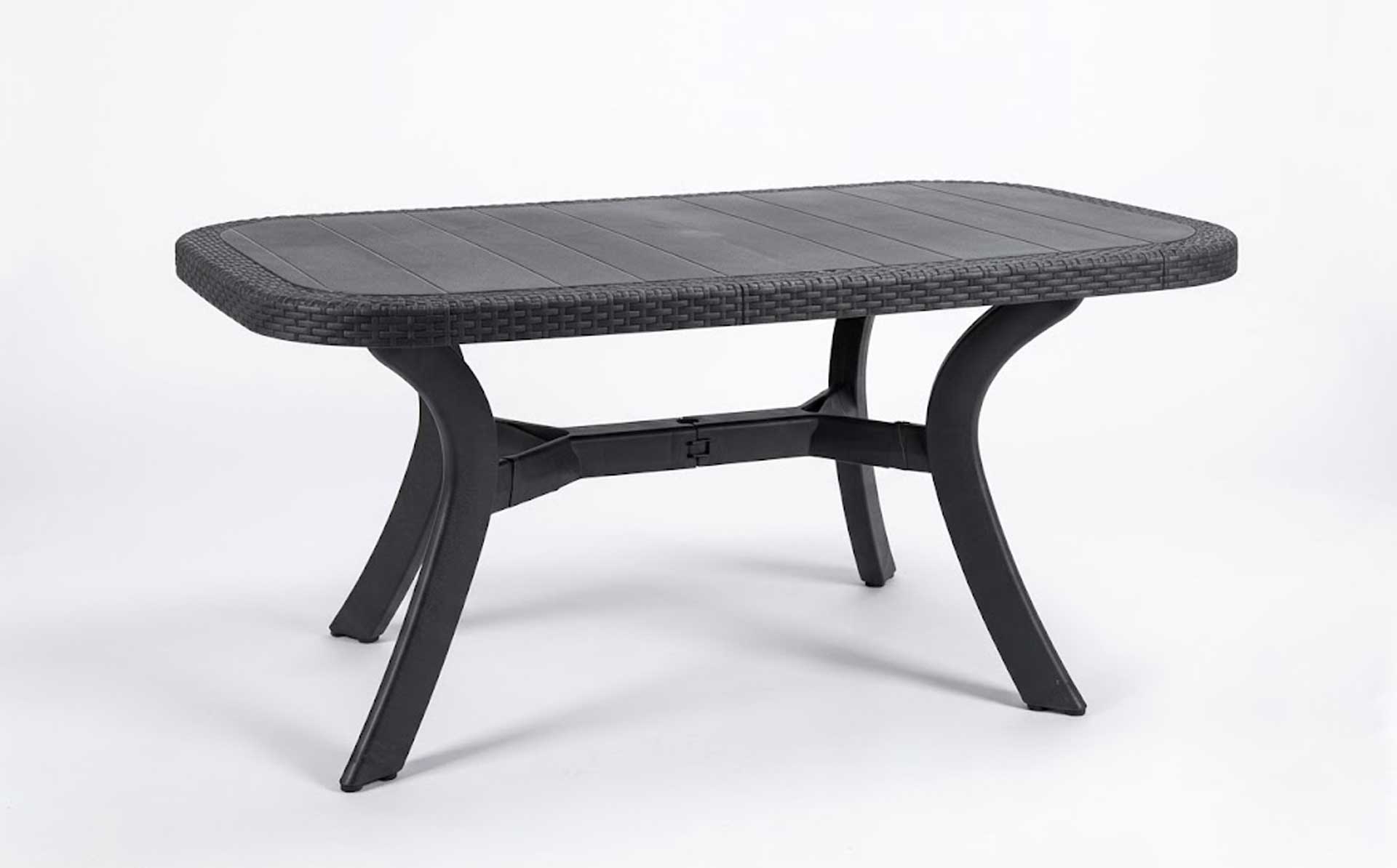 Custom Injection Mold for Plastic Dining Tables | Modular Structure with Woodgrain & Woven Rattan Texture