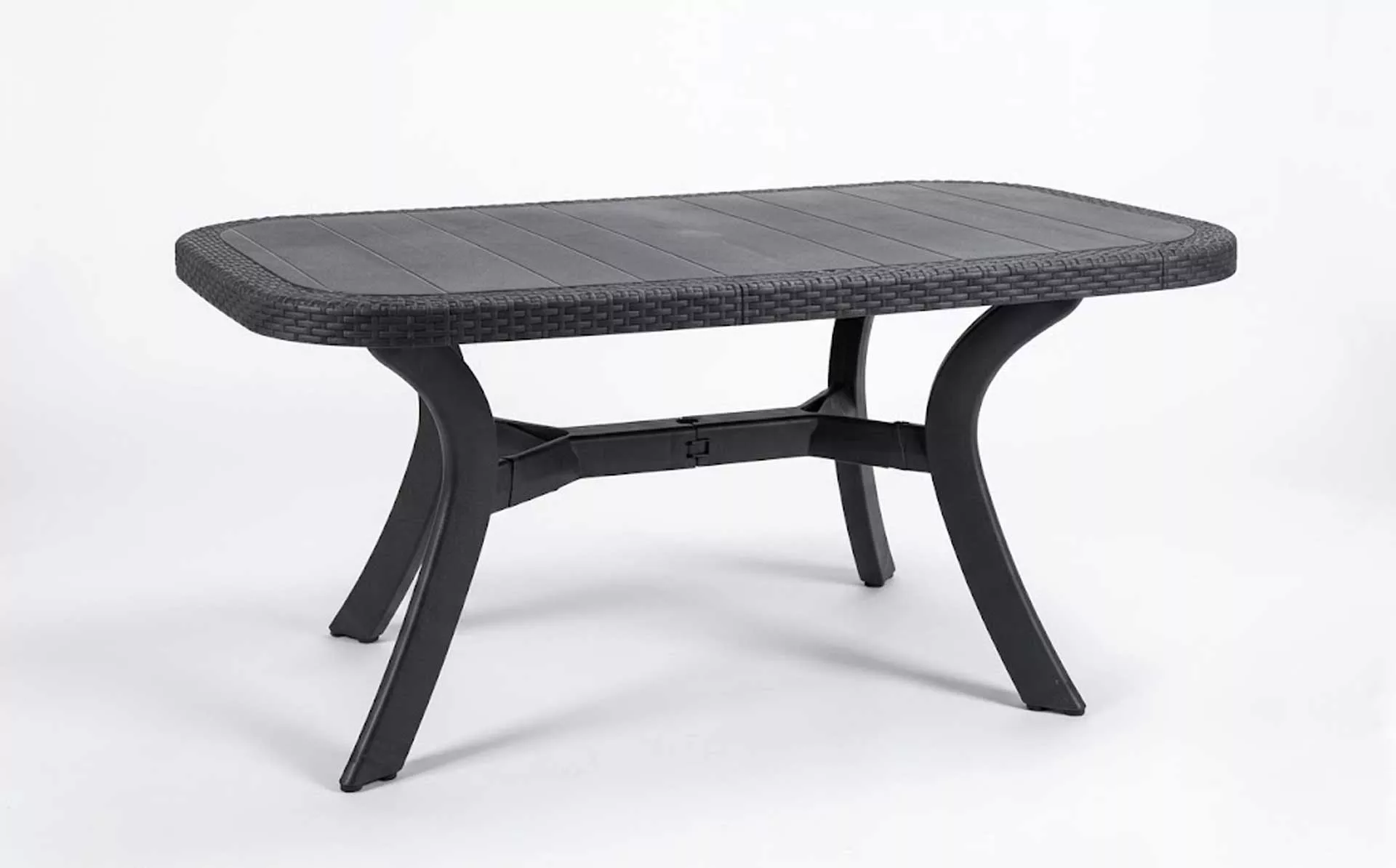 Custom Injection Mold for Plastic Dining Tables | Modular Structure with Woodgrain & Woven Rattan Texture