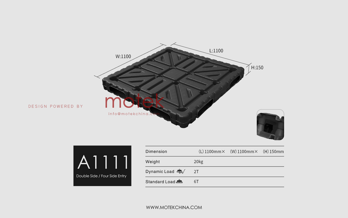 Durable HDPE Blow-Molded Double-Sided Euro Pallet Mold | 4-Way Entry Industrial Design