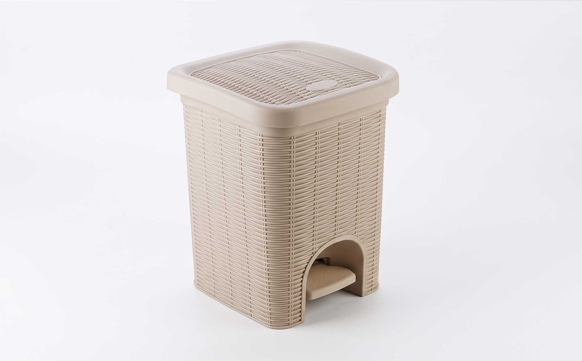Household Odor-Prevention Rattan-Weave Pedal Trash Can Mold — Product Introduction (Motek Daily Necessities Mold Series)