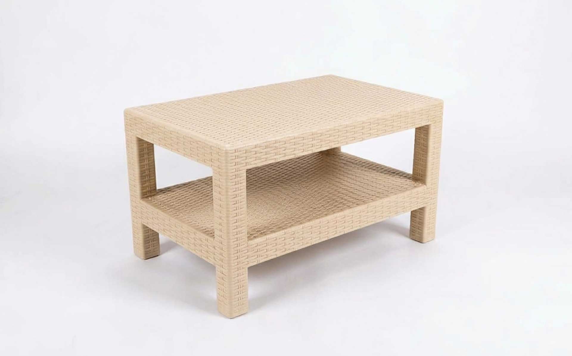 Outdoor Coffee Table Mold for Patio & Garden | Plastic Woven Look, Waterproof & Sofa-Coordinated