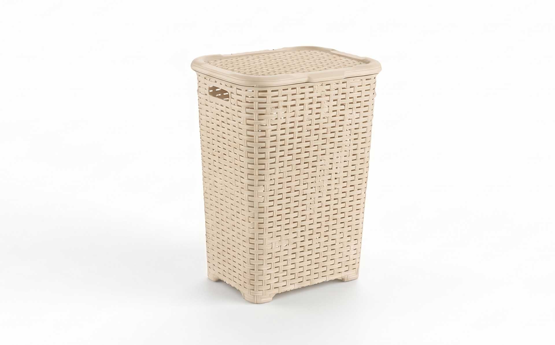 Square Imitation Rattan-Weave Tall Lidded Laundry Basket Mold — Product Introduction (Motek Daily Necessities Mold Series)