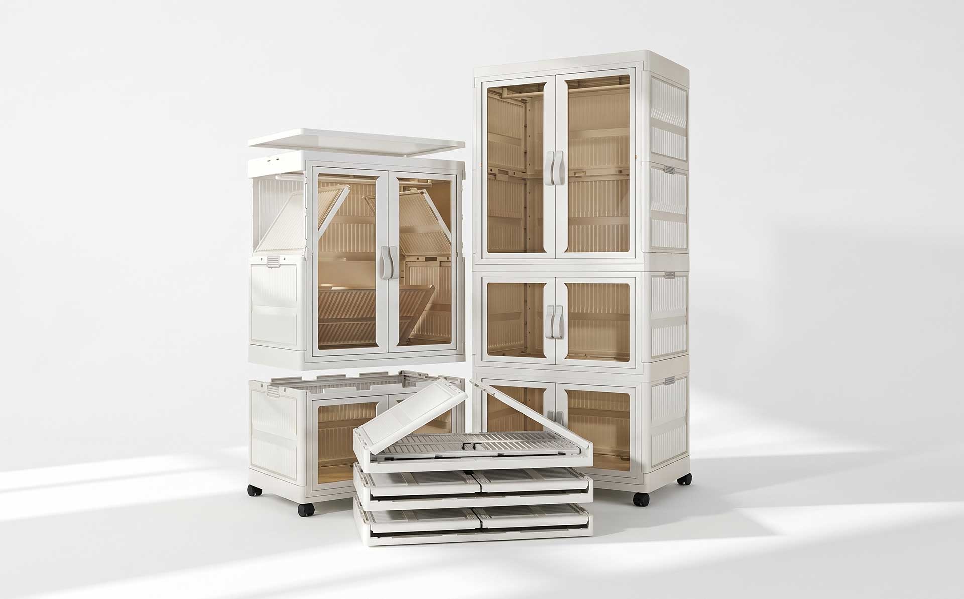 Foldable Storage Cabinet — Household Living Room No-Assembly Storage Cabinet Mold — Product Introduction (Motek Furniture Mold Series)