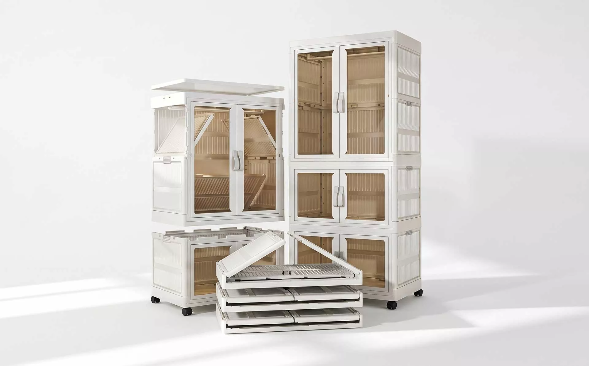 Foldable Storage Cabinet — Household Living Room No-Assembly Storage Cabinet Mold — Product Introduction (Motek Furniture Mold Series)